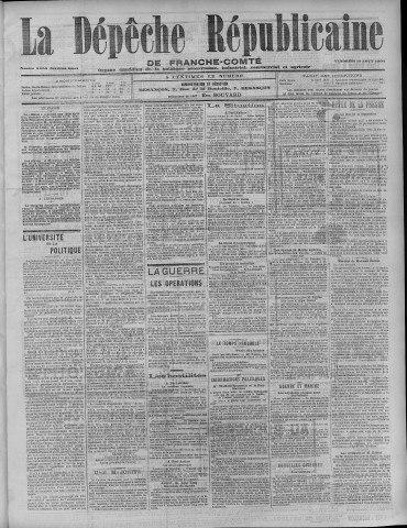 19/08/1904 - La Dépêche républicaine de Franche-Comté [Texte imprimé]