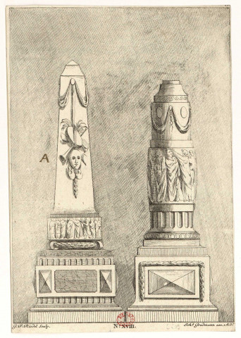 Monuments sculptés [image fixe] / G.F. Riedel sculp., Johs. Gradmann exc. A.V. , 1700/1784