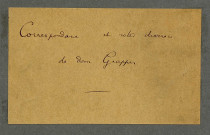 Ms 1415 - Correspondance et notes diverses de dom Grappin