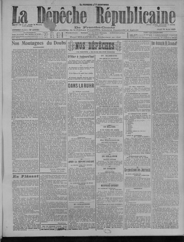 16/08/1923 - La Dépêche républicaine de Franche-Comté [Texte imprimé]