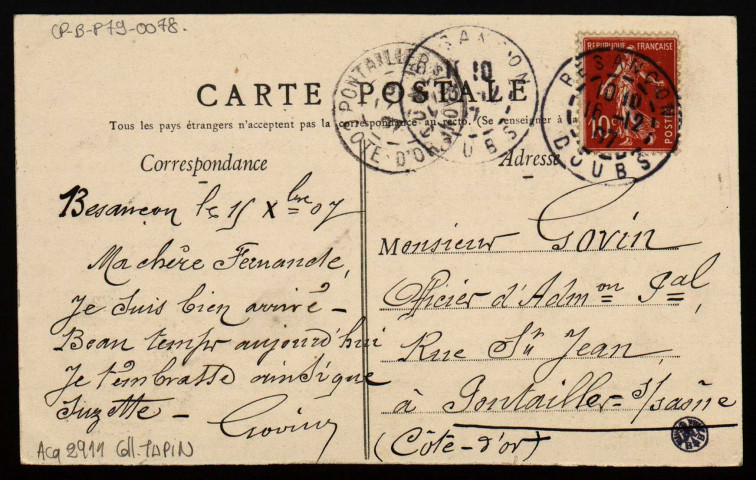 Besançon. - La Porte Noire [image fixe] : S. F. N. G. R. [Société française des nouvelles galeries réunies], 1904/1907
