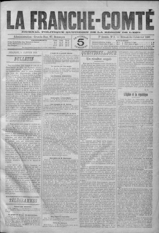 04/01/1891 - La Franche-Comté : journal politique de la région de l'Est
