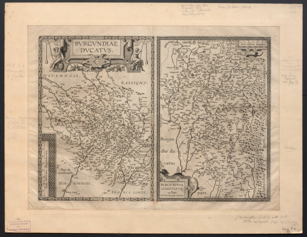 Burgundiae Comitatus auctore Dno Ferdinando Lannoyo. Scala milliarum burgundic., 6. Burgundiae Ducatus. 1597. Scala milliarum burgundicorum, 7 [Document cartographique] , 1597/1602