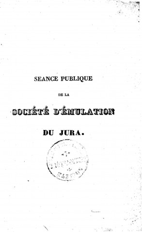 01/01/1830 - Société d'émulation du département du Jura [Texte imprimé]