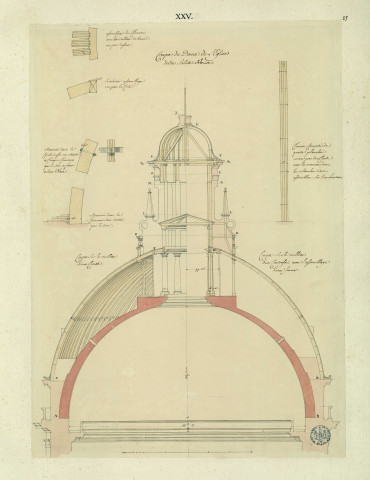 Coupe du dôme de l'église della Salute à Venise / Pierre-Adrien Pâris , [S.l.] : [P.-A. Pâris], [1700-1800]