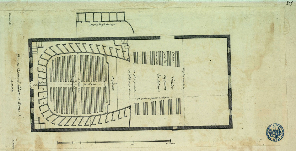 Plan du théâtre d'Aliberti, à Rome / Gabriel-Martin Dumont , [S.l.] : [s.n.], [1700-1800]