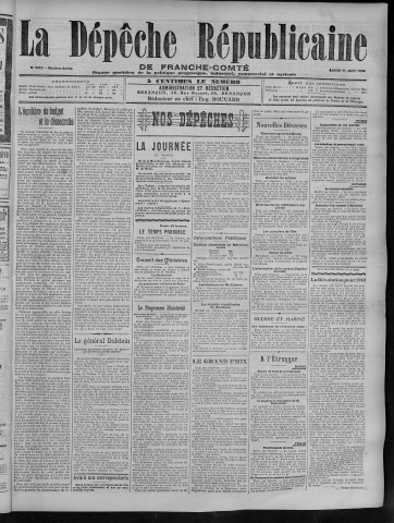 11/06/1906 - La Dépêche républicaine de Franche-Comté [Texte imprimé]
