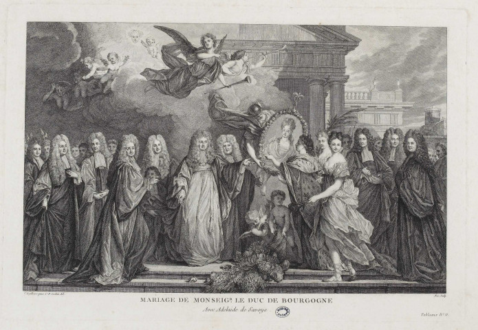 MARIAGE DE MONSEIGNEUR LE DUC DE BOURGOGNE / L'Argilliere pinx. C. N. Cochin.- l'Argilliere