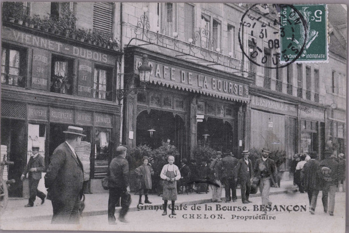 Besançon - Grand Café de la Bourse - G. Chelon. Propriétaire. [image fixe] , 1904/1908