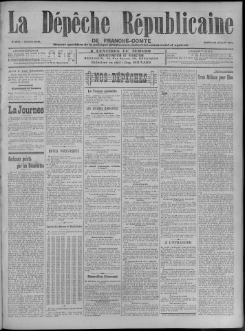 22/07/1911 - La Dépêche républicaine de Franche-Comté [Texte imprimé]