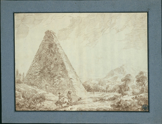 19 - Paysage à la pyramide / Hubert Robert , [Rome], [1761]