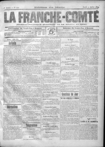 03/07/1894 - La Franche-Comté : journal politique de la région de l'Est