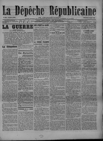 27/08/1915 - La Dépêche républicaine de Franche-Comté [Texte imprimé]