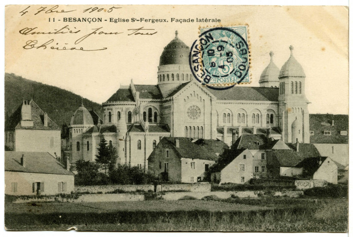 Besançon - Eglise St-Fergeux. Façade latérale [image fixe] 1904/1905