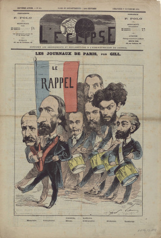Les journaux de Paris [image fixe] / par Gill ; Lefman.sc. 1874