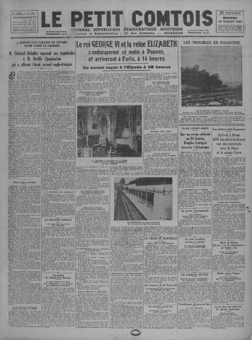 19/07/1938 - Le petit comtois [Texte imprimé] : journal républicain démocratique quotidien