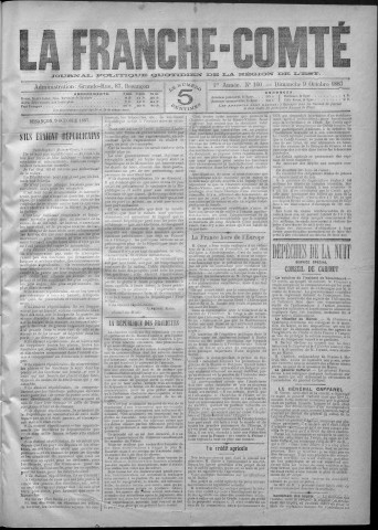 09/10/1887 - La Franche-Comté : journal politique de la région de l'Est
