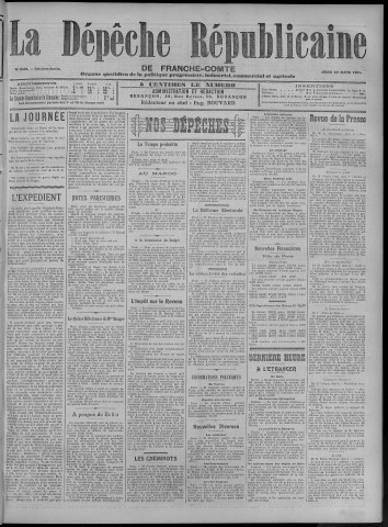 16/03/1911 - La Dépêche républicaine de Franche-Comté [Texte imprimé]
