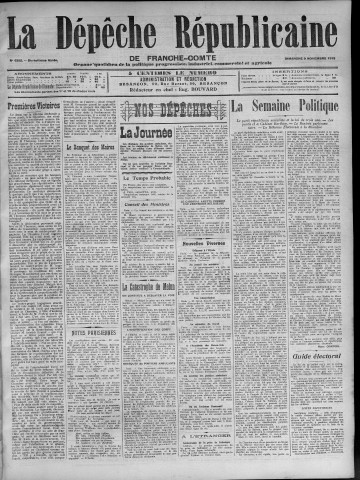 09/11/1913 - La Dépêche républicaine de Franche-Comté [Texte imprimé]