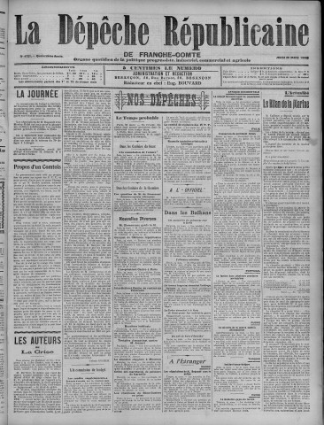 25/03/1909 - La Dépêche républicaine de Franche-Comté [Texte imprimé]