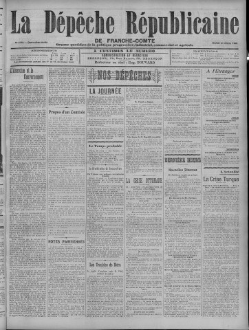 20/04/1909 - La Dépêche républicaine de Franche-Comté [Texte imprimé]