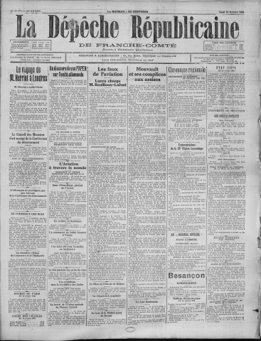 13/10/1932 - La Dépêche républicaine de Franche-Comté [Texte imprimé]