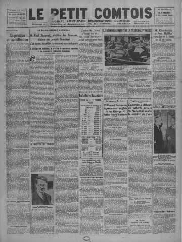 05/11/1938 - Le petit comtois [Texte imprimé] : journal républicain démocratique quotidien