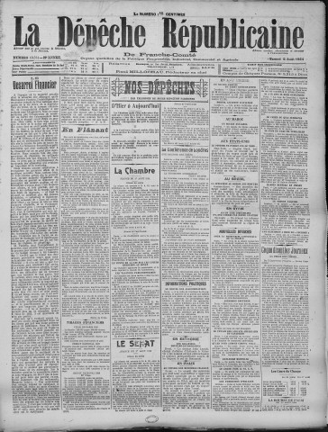 02/08/1924 - La Dépêche républicaine de Franche-Comté [Texte imprimé]