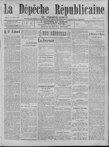 06/04/1912 - La Dépêche républicaine de Franche-Comté [Texte imprimé]