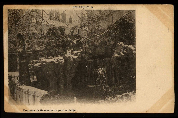 Besançon - Fontaine de Granvelle un jour de neige. [image fixe] , 1897/1903