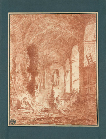 24 - Fontaine de la villa Aldobrandini à Frascati / Hubert Robert , [Rome], 1761