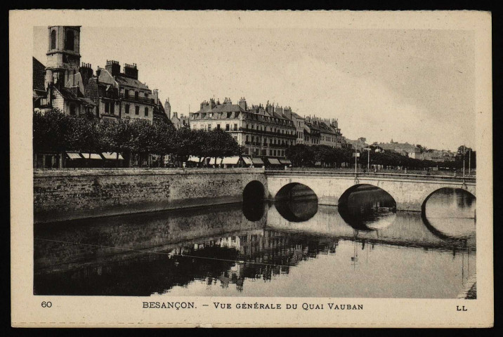 Besançon. Vue générale du Quai Vauban [image fixe] , Paris : Lévy Fils et Cie, 1904/1919