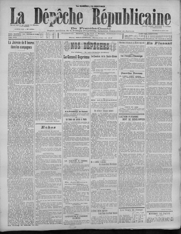 03/08/1921 - La Dépêche républicaine de Franche-Comté [Texte imprimé]