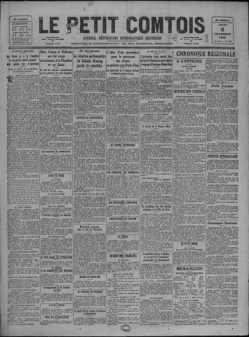 06/11/1930 - Le petit comtois [Texte imprimé] : journal républicain démocratique quotidien