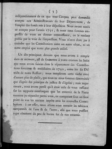 Adresse du Directoire du département du Doubs, aux citoyens de son ressort, sur les contributions publiques [4 Juillet 1792]