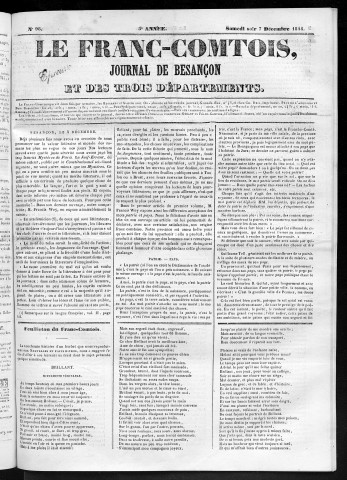 07/12/1844 - Le Franc-comtois - Journal de Besançon et des trois départements