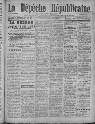 29/09/1918 - La Dépêche républicaine de Franche-Comté [Texte imprimé]