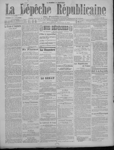 08/04/1922 - La Dépêche républicaine de Franche-Comté [Texte imprimé]