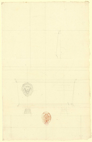 Baignoire [Dessin] : élévation et coupe , 1750/1799