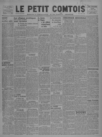 11/05/1943 - Le petit comtois [Texte imprimé] : journal républicain démocratique quotidien
