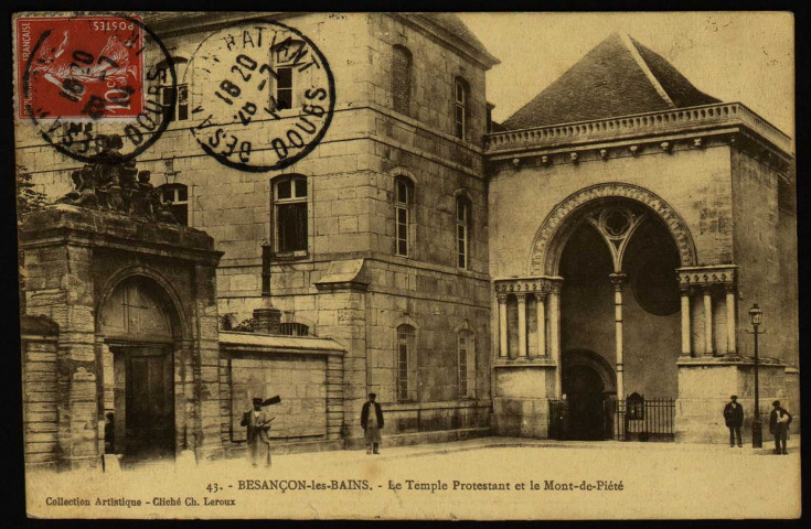 Besançon-les-Bains. Le Temple Protestant et le Mont-de-Piété [image fixe] , 1914/1930
