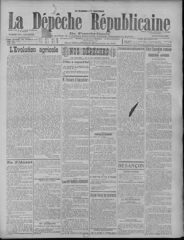 09/10/1922 - La Dépêche républicaine de Franche-Comté [Texte imprimé]