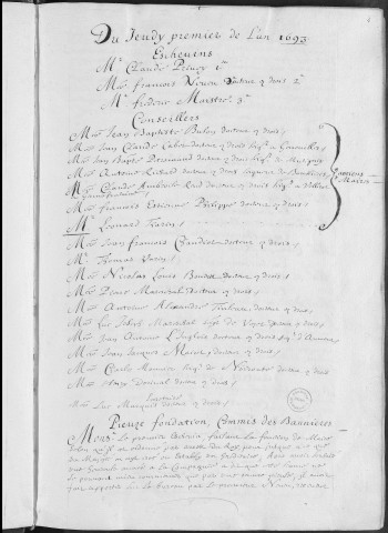 Registre des délibérations municipales 1er janvier 1693 - 31 décembre 1694
