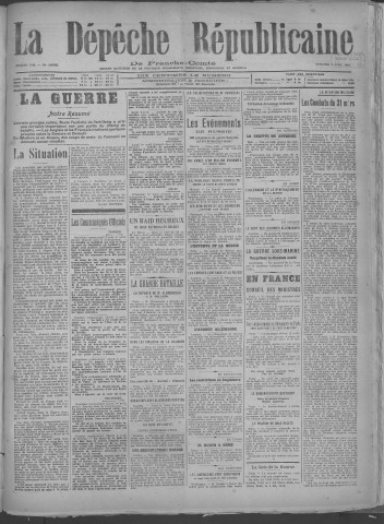 03/04/1918 - La Dépêche républicaine de Franche-Comté [Texte imprimé]