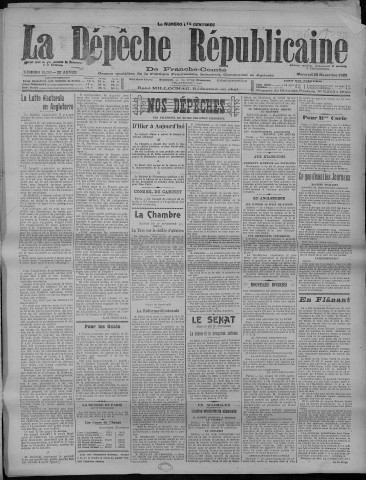 28/11/1923 - La Dépêche républicaine de Franche-Comté [Texte imprimé]