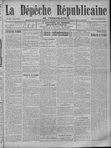 20/09/1910 - La Dépêche républicaine de Franche-Comté [Texte imprimé]