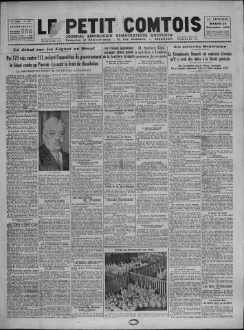 24/12/1935 - Le petit comtois [Texte imprimé] : journal républicain démocratique quotidien