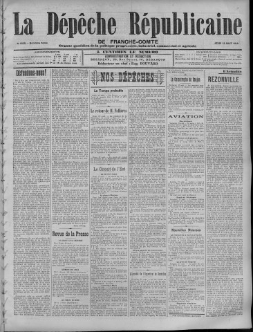 18/08/1910 - La Dépêche républicaine de Franche-Comté [Texte imprimé]