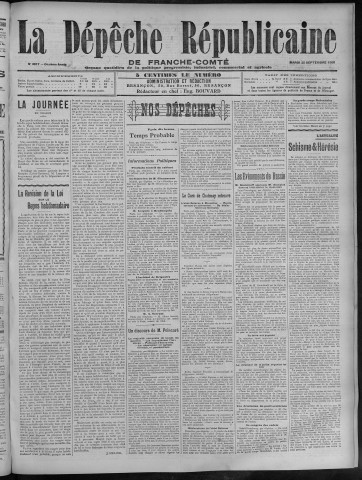 25/09/1906 - La Dépêche républicaine de Franche-Comté [Texte imprimé]