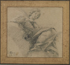 Femme assise dans les nuées tenant une palme dans la main droite